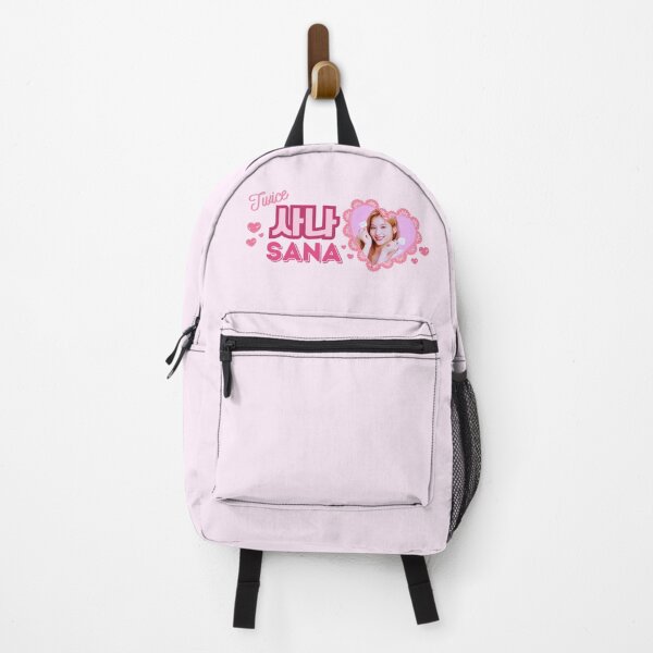 Item preview, TWICE Sana Kpop Girl Group Pink Banner Collage Design With Member Names in Hangul designed and sold by AJUNICE STUDIO.
