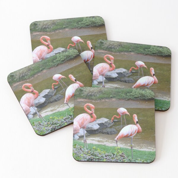 Item preview, Pink Flamingos Gracefully Roaming Florida's Serene Landscape designed and sold by TimelapTravel.