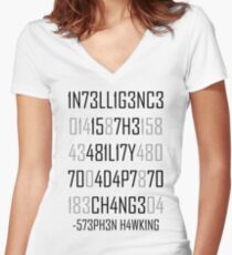Adapt or Die Encoded Women's Fitted V-Neck T-Shirt