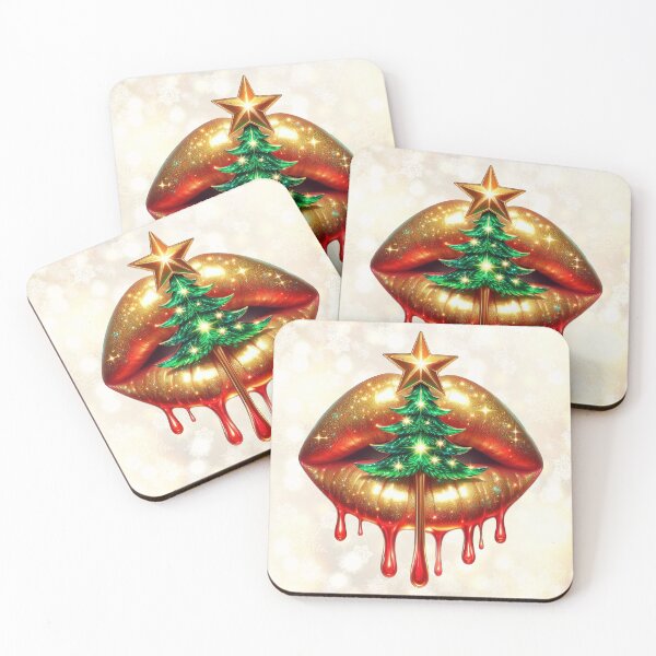 Item preview, Festive Glam Lips with Christmas Sparkle designed and sold by Margival.