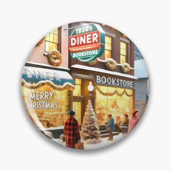 Item preview, HOLIDAY DOWNTOWN DINER VINTAGE RETRO OLD CARS WINTER SCENE 2 designed and sold by Arts4U.