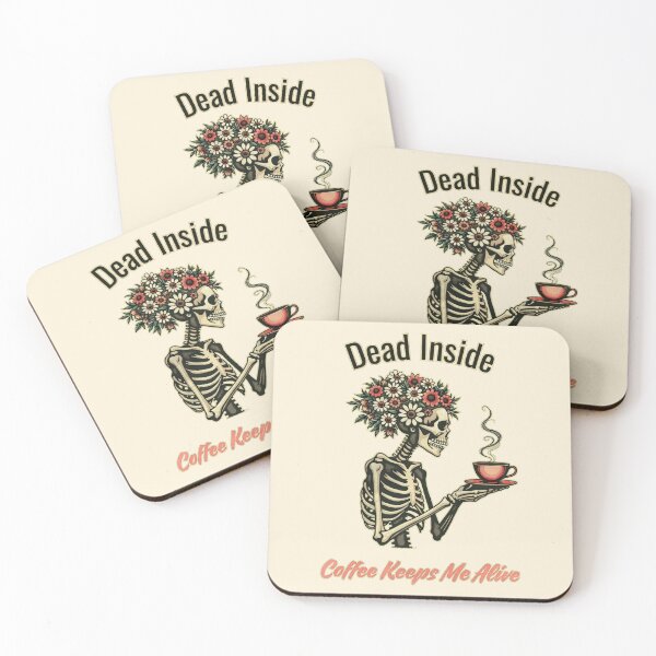 Item preview, Skeleton and  coffe Drink, dead inside, coffee lovers designed and sold by Collagedream.