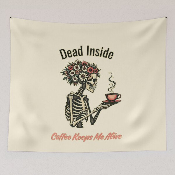 Item preview, Skeleton and  coffe Drink, dead inside, coffee lovers designed and sold by Collagedream.