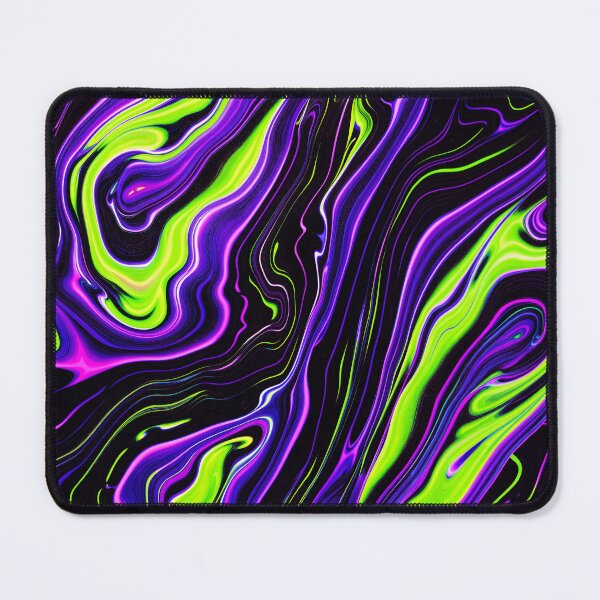 Item preview, Abstract fluoro liquid meltdown in neon green and purple designed and sold by mikath.