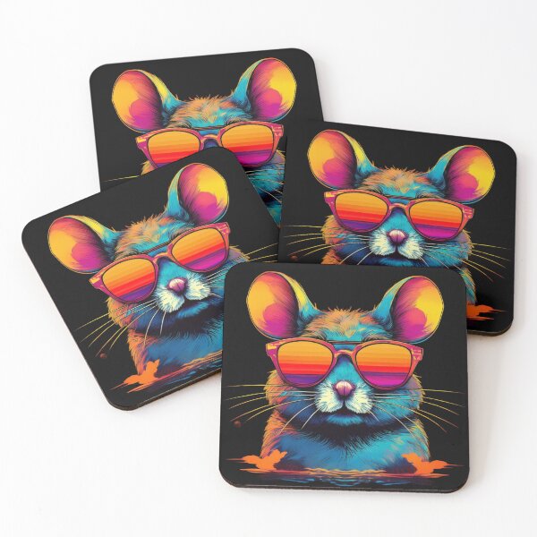 Item preview, Retro Sunset Mouse with Shades | Cool Vintage Style designed and sold by AYACHI90.