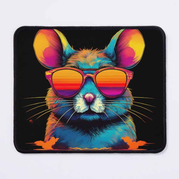 Item preview, Retro Sunset Mouse with Shades | Cool Vintage Style designed and sold by AYACHI90.
