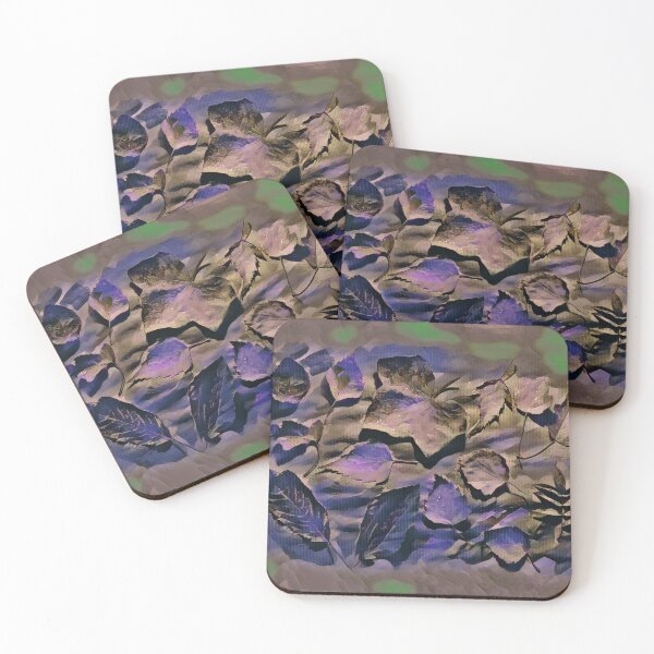 Item preview, MAUVE TAUPE, DUSTY PURPLE, BLUE COPPER BROWN AND GREEN PAINTED FALL LEAVES  designed and sold by Most1234.