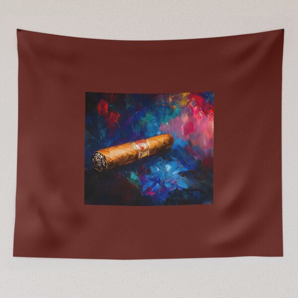 Item preview, Abstract Cigar - Swirling Reds, Blues, and Purples Create Dynamic Energy Digital AI Generated Art designed and sold by OlfactoART Studio.