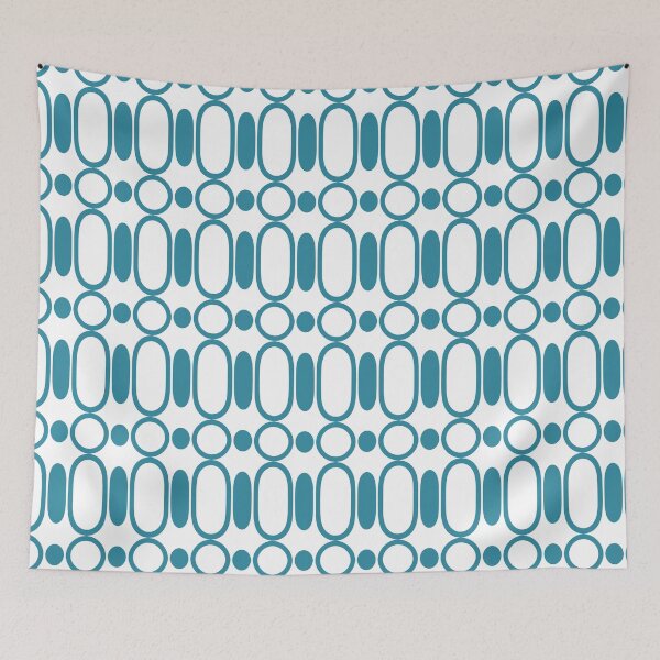 Item preview, Circle pattern with stretched patterns in between on white background (blue) designed and sold by Tokofereal.