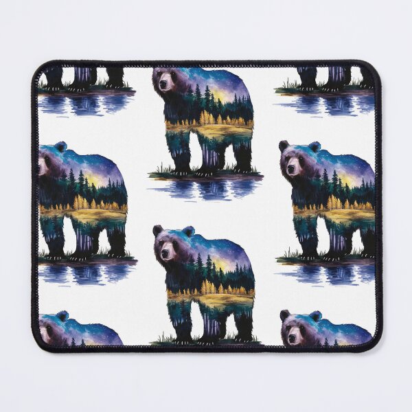 Item preview, Bear's body is painted with hues of blue, purple, and a touch of yellow, representing a serene night sky with distant stars designed and sold by JOY STORE 45.