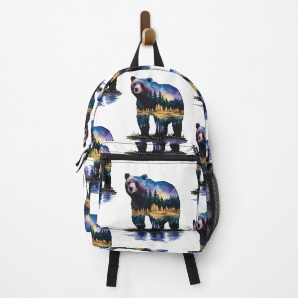 Item preview, Bear's body is painted with hues of blue, purple, and a touch of yellow, representing a serene night sky with distant stars designed and sold by JOY STORE 45.