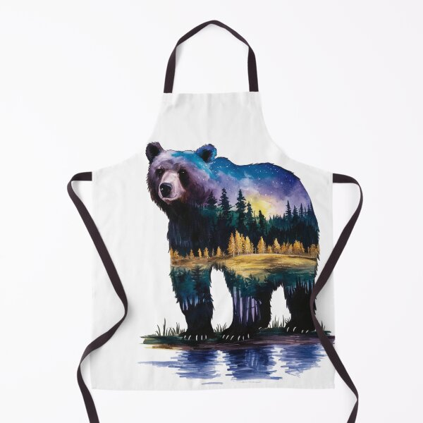 Item preview, Bear's body is painted with hues of blue, purple, and a touch of yellow, representing a serene night sky with distant stars designed and sold by JOY STORE 45.