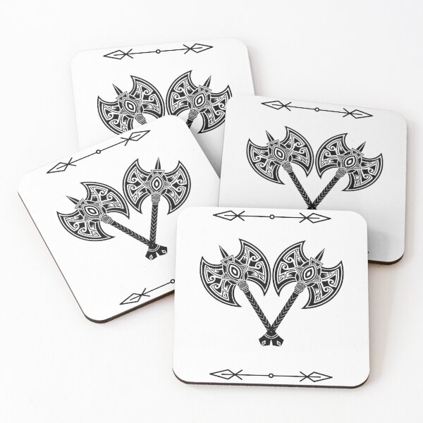 Item preview, Crossed Warrior Axes Emblem designed and sold by Nordic-Muse.