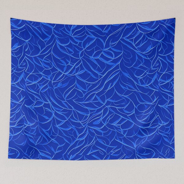 Item preview, Blue and white abstract foliage designed and sold by Fab-Haven.