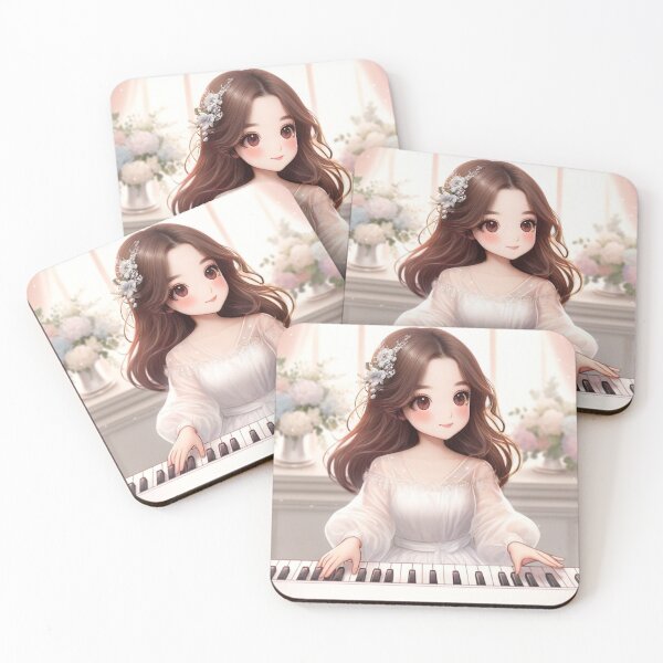 Item preview, Cute female playing piano  designed and sold by GingaDesigns.