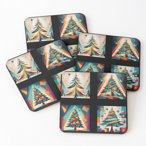 Item preview, Art Deco and Pop Art Geometric Christmas Trees designed and sold by FocusChillax.