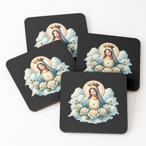 Item preview, Virgin Mary Floral Sacred Heart Art designed and sold by DrawHandArt.
