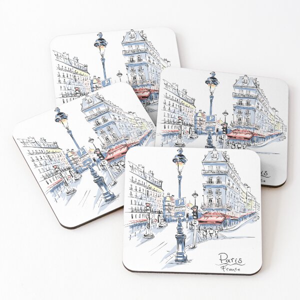 Item preview, Women Beautiful Romantic Paris France Street View Watercolor T-Shirt designed and sold by MPDesignStudio.