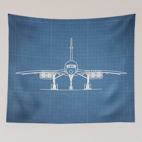 Item preview, Concorde Supersonic Airliner Blueprint (light blue) designed and sold by RyansWorkshop.