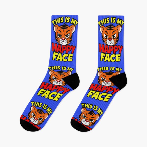 Item preview, This Is My Happy Face Grumpy Tiger Quote designed and sold by TheArtOfPat.