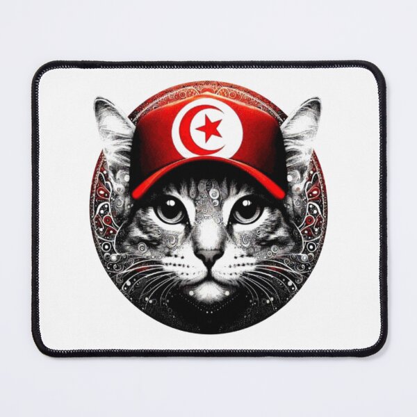 Item preview, TUNISIA Flag With Cute Cat Perfect Design designed and sold by Creat-Des.