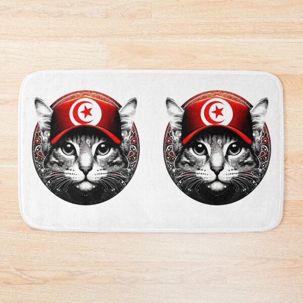 Item preview, TUNISIA Flag With Cute Cat Perfect Design designed and sold by Creat-Des.