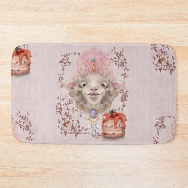 Item preview, Whimsical Art An adoptable Maries Antoinette Sheep with Royal French Jewels and Cottagecore Strawberry cake designed and sold by Monica Laipple.