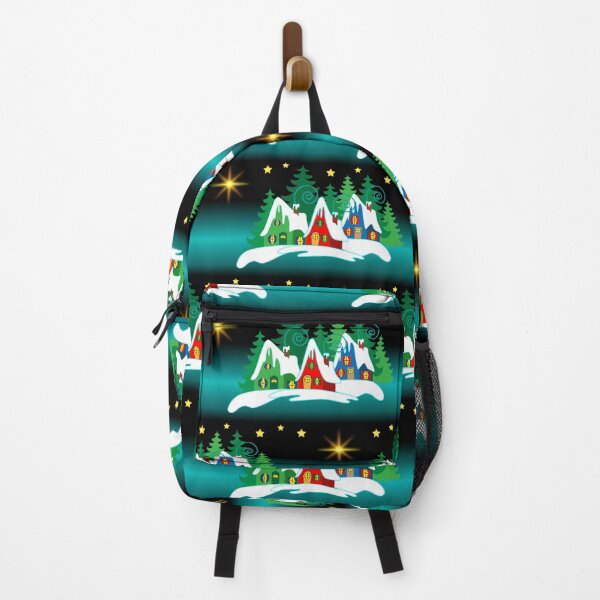 Item preview, Christmas Vintage Christmas House in Snow Stars at Night on Black designed and sold by Sharon Schwalbe.