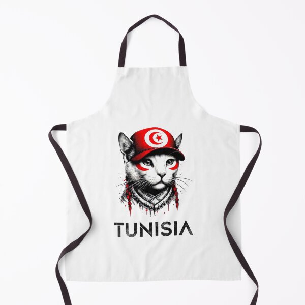 Item preview, TUNISIA Flag With Cute Cat Perfect Design designed and sold by Creat-Des.