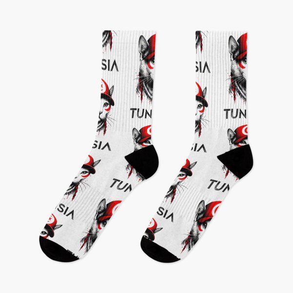 Item preview, TUNISIA Flag With Cute Cat Perfect Design designed and sold by Creat-Des.