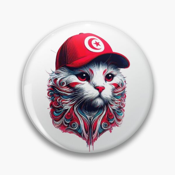 Item preview, TUNISIA Flag With Cute Cat Perfect Design designed and sold by Creat-Des.