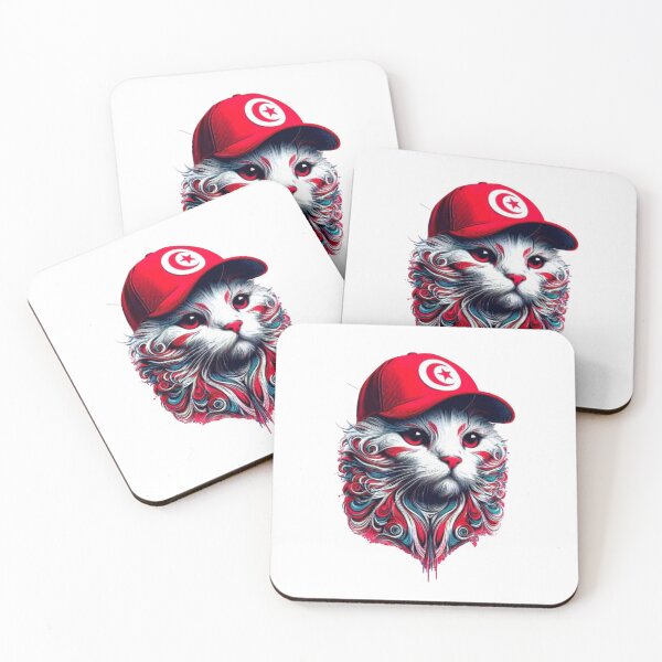 Item preview, TUNISIA Flag With Cute Cat Perfect Design designed and sold by Creat-Des.