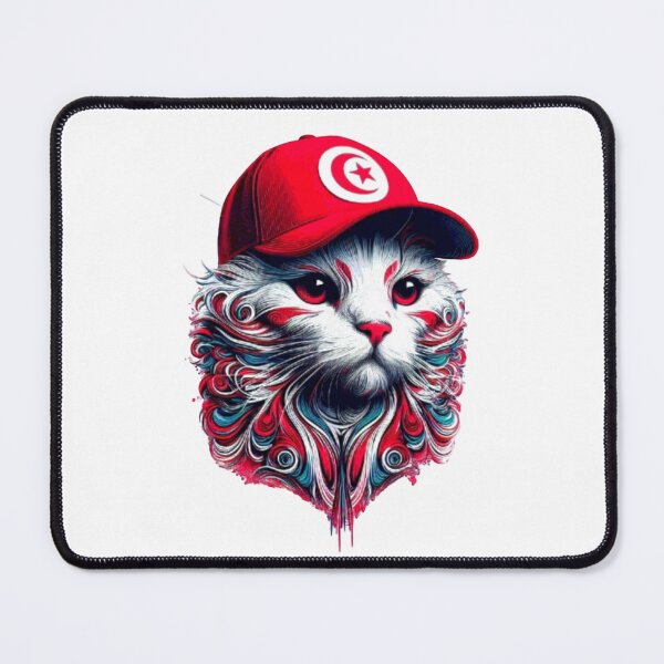 Item preview, TUNISIA Flag With Cute Cat Perfect Design designed and sold by Creat-Des.
