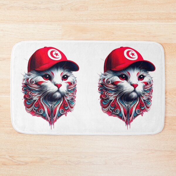 Item preview, TUNISIA Flag With Cute Cat Perfect Design designed and sold by Creat-Des.