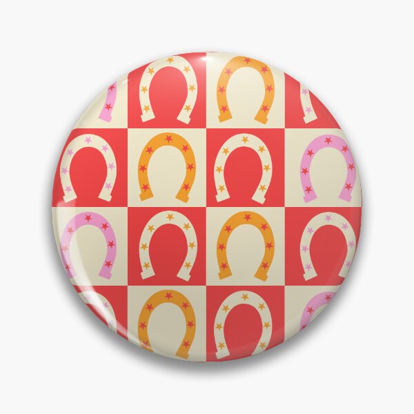 Item preview, Checkered  Horseshoes on white and red checkerboards pattern  designed and sold by Yasminepatterns .