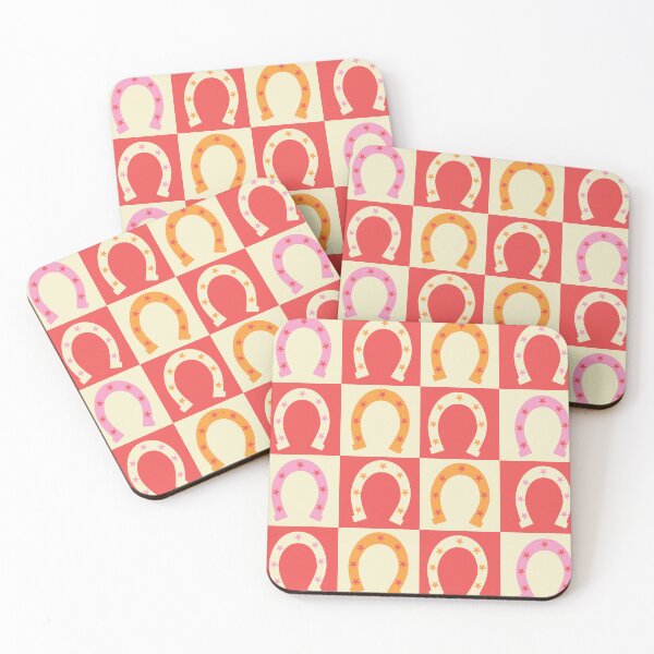 Item preview, Checkered  Horseshoes on white and red checkerboards pattern  designed and sold by Yasminepatterns .