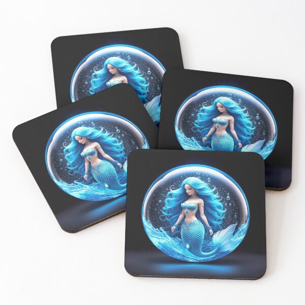 Item preview, Sirena submarina de pelo largo azul en una esfera de cristal de agua designed and sold by mc-webdesign.