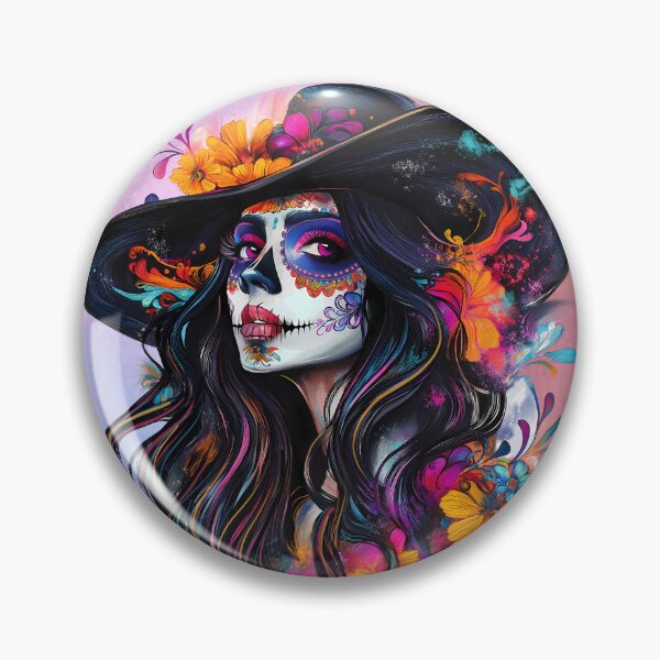 Item preview, Beautiful art with flowers for Day of the Dead designed and sold by natalidesign.