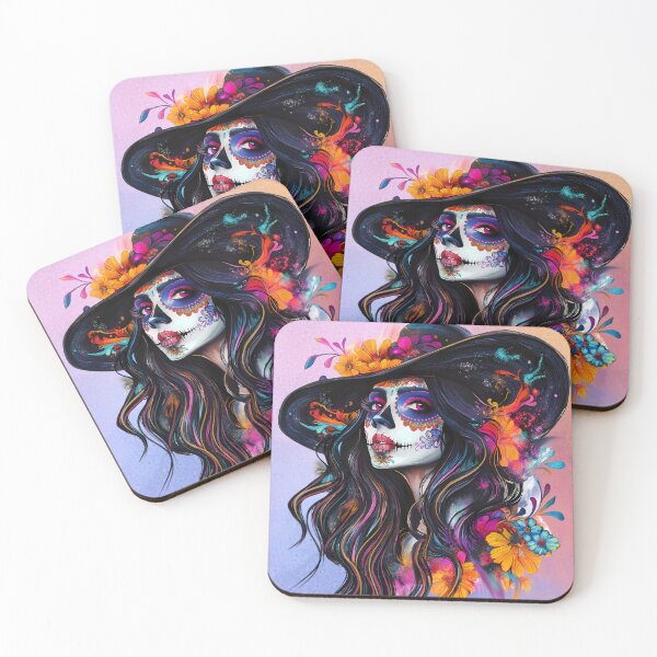 Item preview, Beautiful art with flowers for Day of the Dead designed and sold by natalidesign.