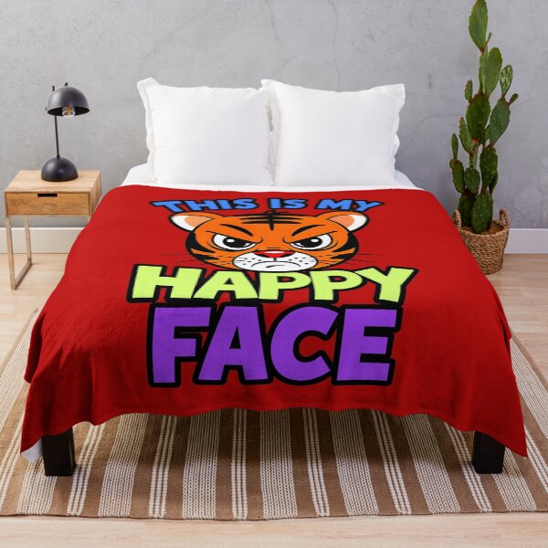 Item preview, This Is My Happy Face Grumpy Tiger Quote designed and sold by TheArtOfPat.