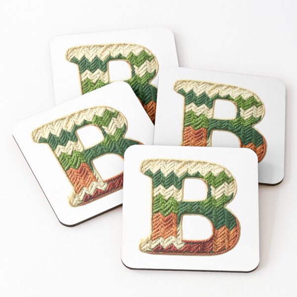 Item preview, B monogram waffle stitch designed and sold by Monascreativeempire.