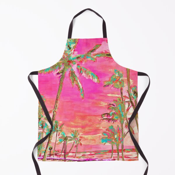 Item preview, Vintage Hawaiian Beach Scene, Hot Pink designed and sold by PixDezines.