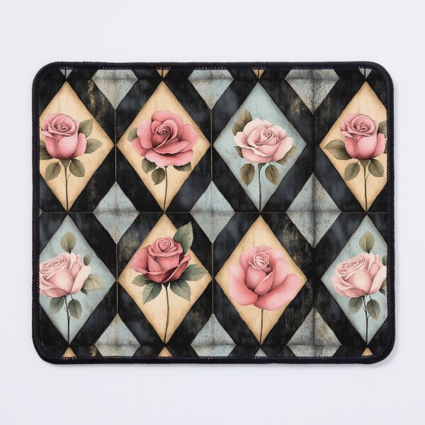 Item preview, Shabby Chic Checkered Flowers Pattern designed and sold by Gypsykiss.
