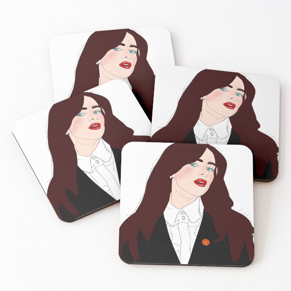 Artikelvorschau, Transparente Zeichnung von Billie Eilish entworfen und verkauft von BRITTSTICKERSS.