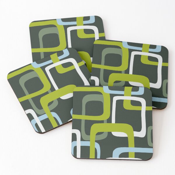 Item preview, Iconic Mid Century Modern Pattern in Shades of Green and Light Blue designed and sold by Deutschic.
