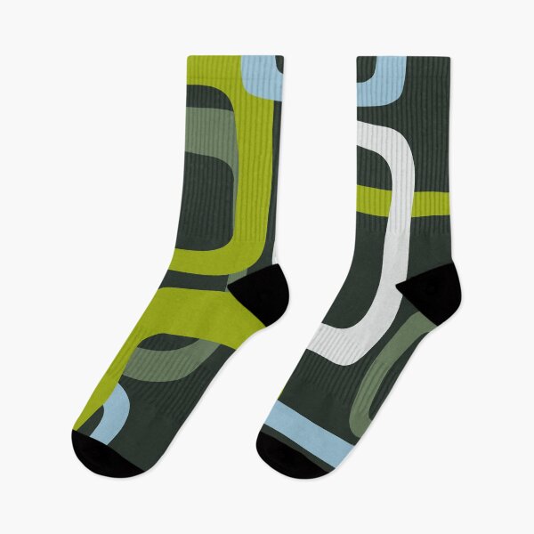 Item preview, Iconic Mid Century Modern Pattern in Shades of Green and Light Blue designed and sold by Deutschic.