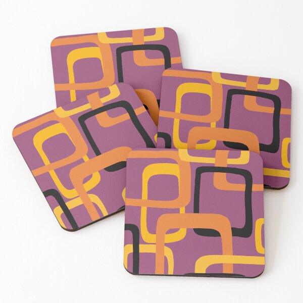 Item preview, Iconic Mid Century Modern Pattern in Mauve and Orange designed and sold by Deutschic.