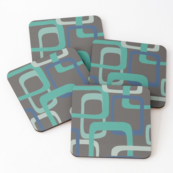 Item preview, Iconic Mid Century Modern Pattern in Gray, Blue and Aqua designed and sold by Deutschic.