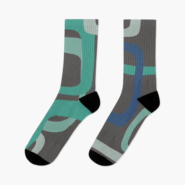 Item preview, Iconic Mid Century Modern Pattern in Gray, Blue and Aqua designed and sold by Deutschic.