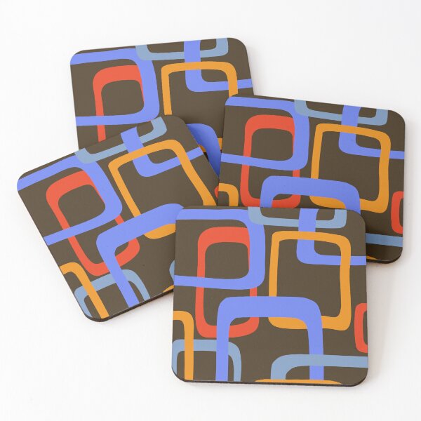 Item preview, Iconic Mid Century Modern Pattern in Brown, Blue and Orange designed and sold by Deutschic.